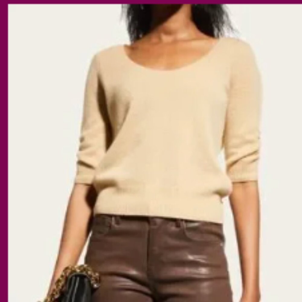 Frame Denim Cashmere Scoop Neck Sweater